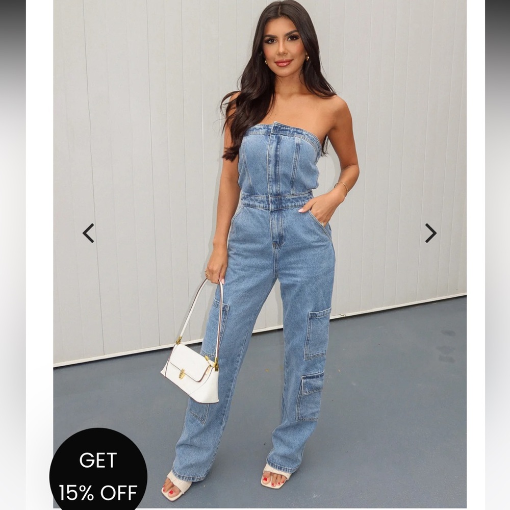 Stitch and Feather Outlaw Cargo Denim Jumpsuit